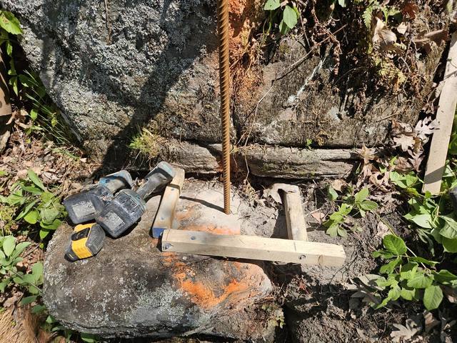 Rebar dowel drilled and epoxy-set into sound rock