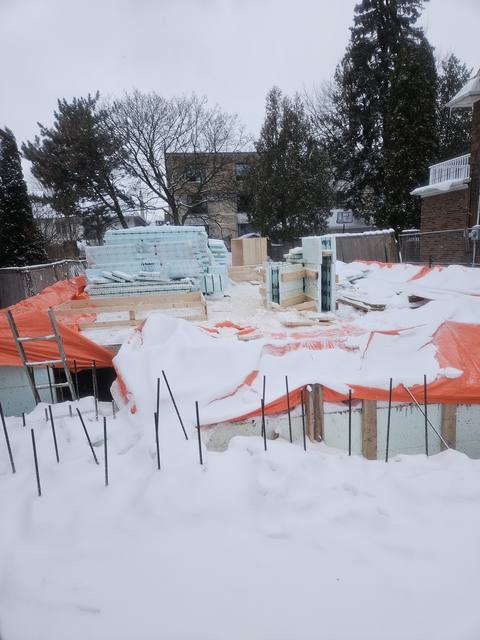 Highbourne, for Nobility Homes — ICF going up through the snow