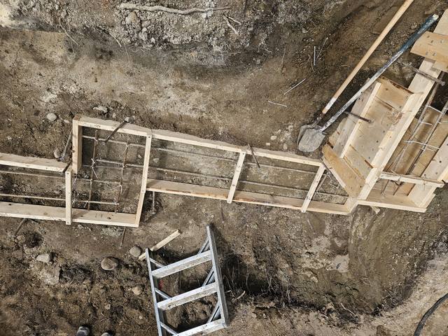 Legacy Project — stepped footing forms down into the excavation