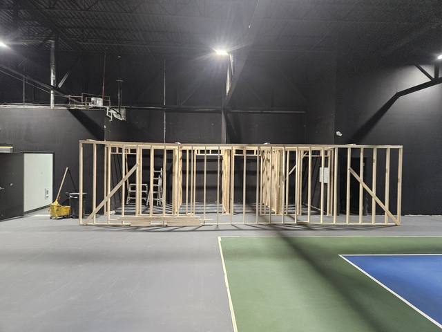 Owen Sound — framing the interior build-out of an indoor sports facility