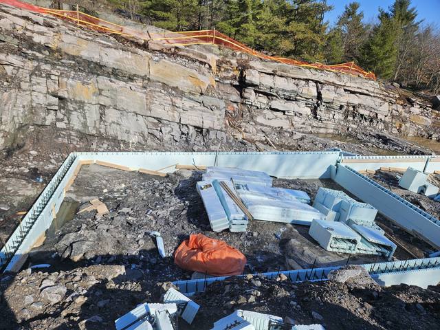 ICF staged on a rock ledge, ready to set